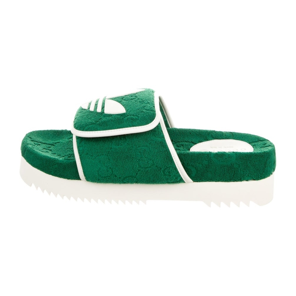 GUCCI  ADIDAS COLAB PLATFROM SLIDES SHOES - Picture 3 of 14